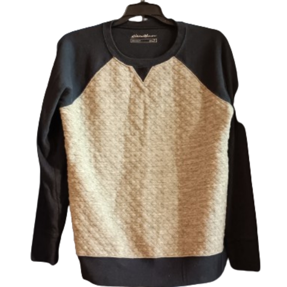 Eddie Bauer Women's LegendWash Quilted Blue & Grey Long Sleeve Medium Shirt